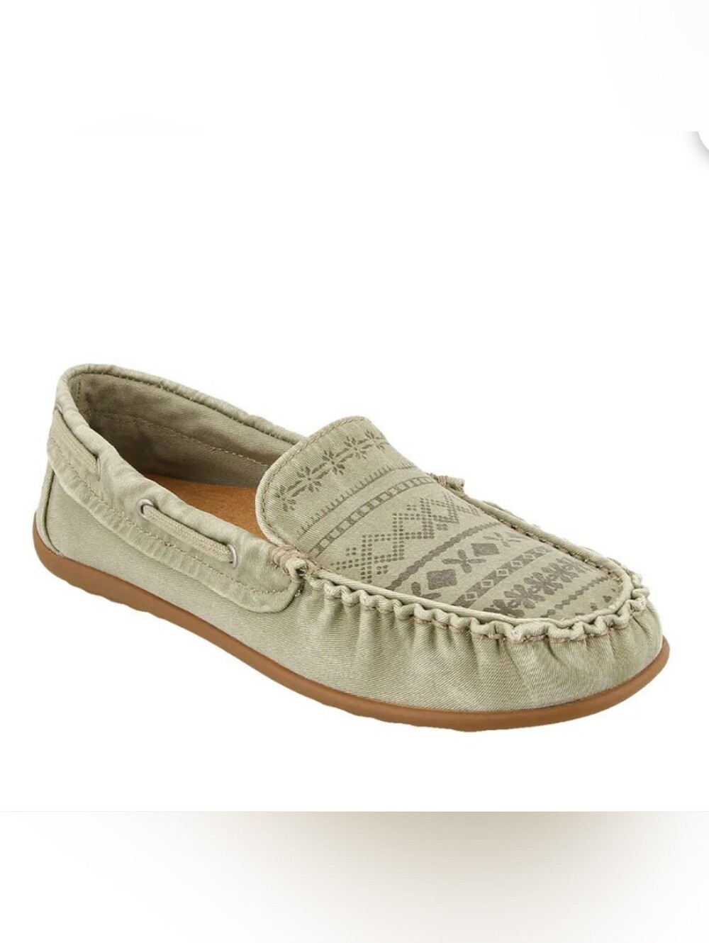 Taos Footwear Women's My Hero Moccasin, Sage Soft Vintage Canvas, Size 8.5